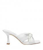 Elena Heeled White Leather Sandal
