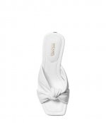 Elena Heeled White Leather Sandal
