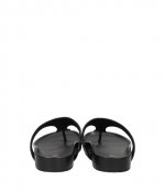 Lucinda Black Leather Thong Sandal