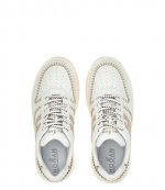 H630 Allacciato Infilature Beige Brown Stiches White Leather Sneaker