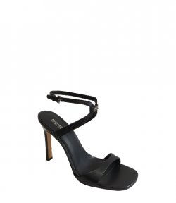 Amara High Black Leather Sandal