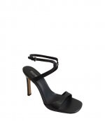 Amara High Black Leather Sandal