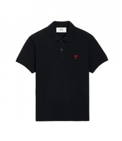 Red Ami De Coeur Black Pique Polo Shirt
