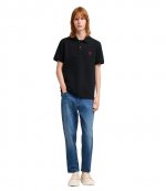 Red Ami De Coeur Black Pique Polo Shirt