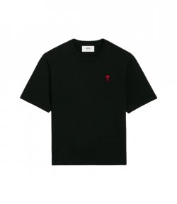 Red Ami De Coeur Black Cotton T Shirt