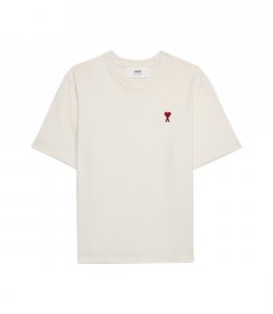 Red Ami De Coeur White Cotton T Shirt