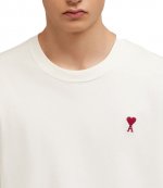Red Ami De Coeur White Cotton T Shirt