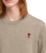 Red Ami De Coeur Beige Classic Merino Sweater