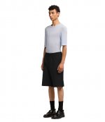 Elasticated Waist Black Bermuda
