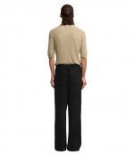 Wide Elasticated Waist Black Trousers