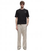 Wide Elasticated  Waist Beige Trousers