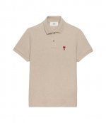 Red Ami De Coeur Beige Pique Polo Shirt