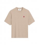 Red Ami De Coeur Beige Cotton T Shirt