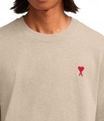 Red Ami De Coeur Beige Cotton T Shirt