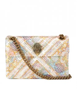 Fabric Mini Kensington Cream Comb Rhinstones Bag