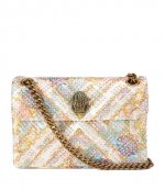 Fabric Mini Kensington Cream Comb Rhinstones Bag