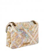 Fabric Mini Kensington Cream Comb Rhinstones Bag