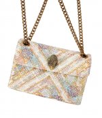 Fabric Mini Kensington Cream Comb Rhinstones Bag
