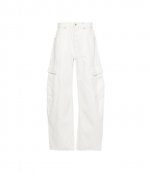 Oversized Rounded Low Rise White Cargo Pocket Jean