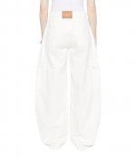 Oversized Rounded Low Rise White Cargo Pocket Jean