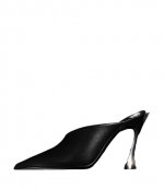 Black Leather Fang 95 Mules