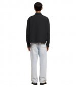 Long Sleeve Drawstring Black Shirt