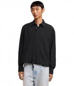 Long Sleeve Drawstring Black Shirt