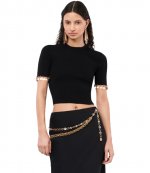 Black Pull/Cardigan Top