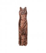 Drappe Terracotta Robe Strap Dress
