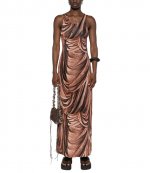 Drappe Terracotta Robe Strap Dress