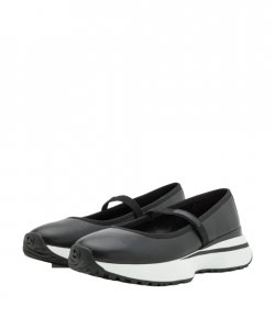 Ari Ballet Black Faux Leather Sneaker