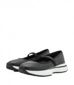 Ari Ballet Black Faux Leather Sneaker