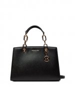 Cynthia MD Black Leather Satchel