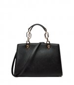 Cynthia MD Black Leather Satchel