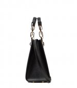 Cynthia MD Black Leather Satchel