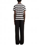 Red Ami De Coeur Black White Stripes T-Shirt