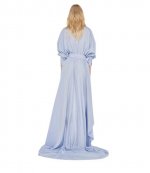 Hi Low Super OS BF NK Misty Blue Shirt Flared Gown