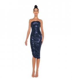 Strapless Diana True Navy Dress To Knee