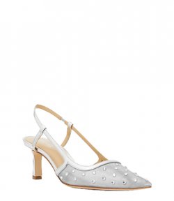 Alora Mid Sling Silver Glitter