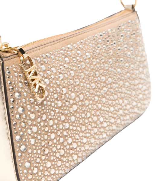 Empire Pale Gold MD Chain Pouchette Leather Shoulder Bag