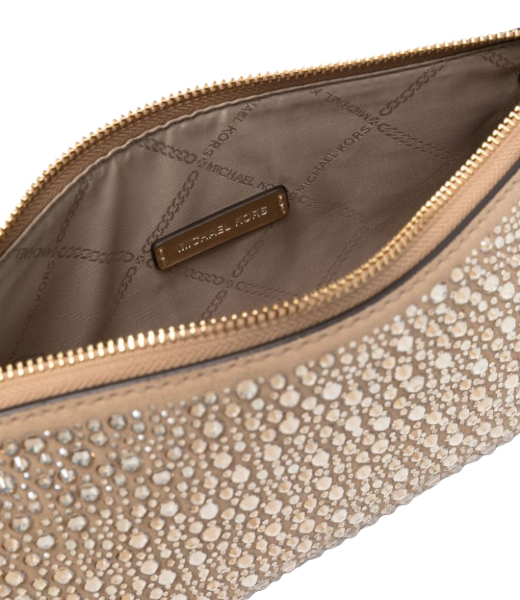 Empire Pale Gold MD Chain Pouchette Leather Shoulder Bag