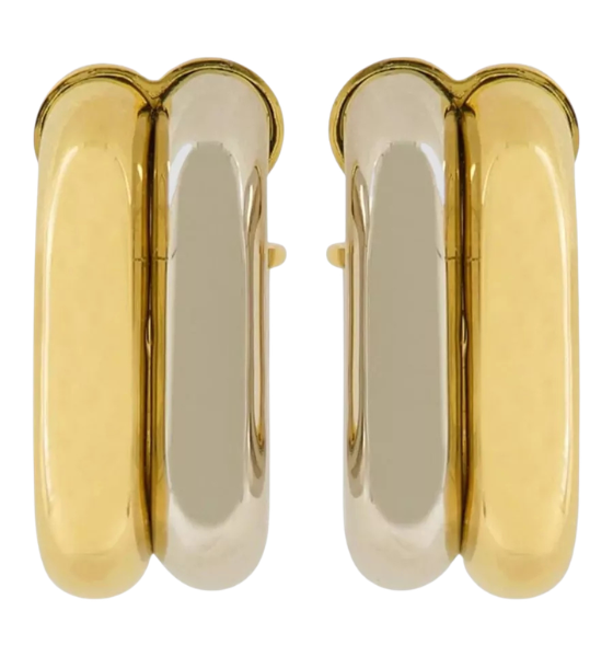Silver/Gold Boucle D'Oreill Hoop Earrings