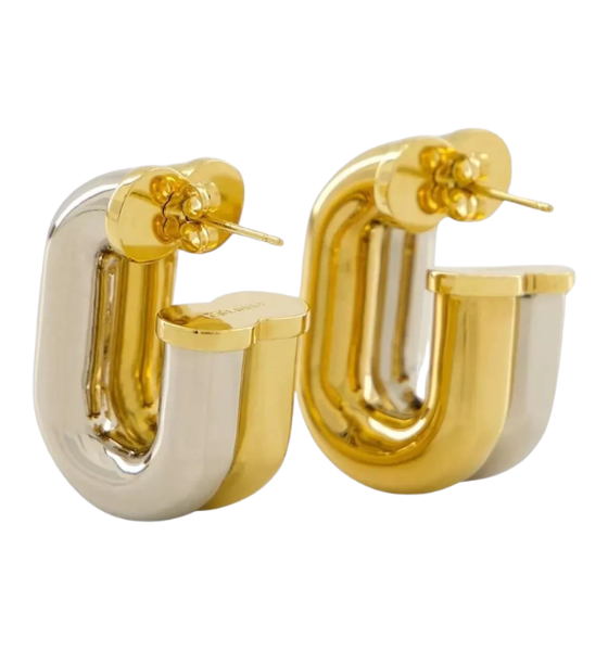 Silver/Gold Boucle D'Oreill Hoop Earrings