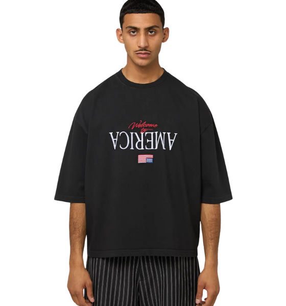 Black Welcome To America Buffalo Tee