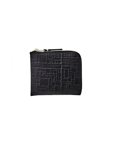 Black Embossed Logotype Wallet