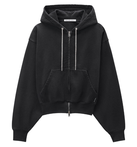 Zip Up Black Hoodie 192722645611W/ Rhinstones