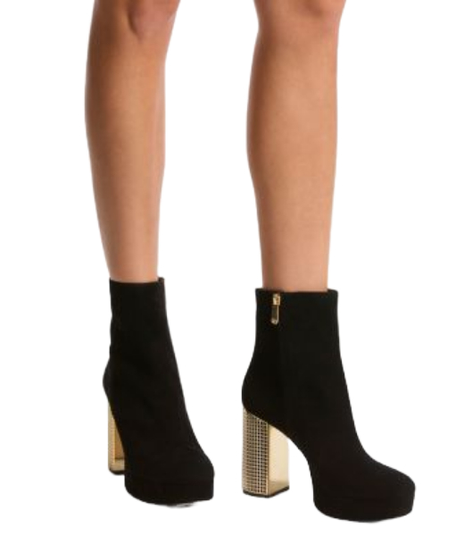 Maxime Platform Black Suede Bootie