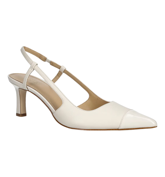 Cream Leather Alora Toe Cap Mid Sling
