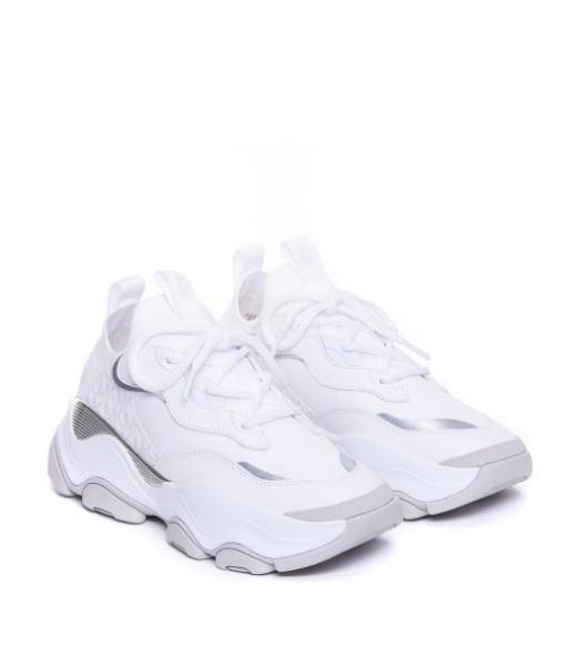 Atlas Knit Trainer Leather Bright White Sneaker
