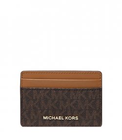 Logo Card Case Brown